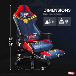 Neo Chair PRIME Captain Marvel Edition [Footrest Ver.] (MV-ARC-CM-R) Marvel Gaming