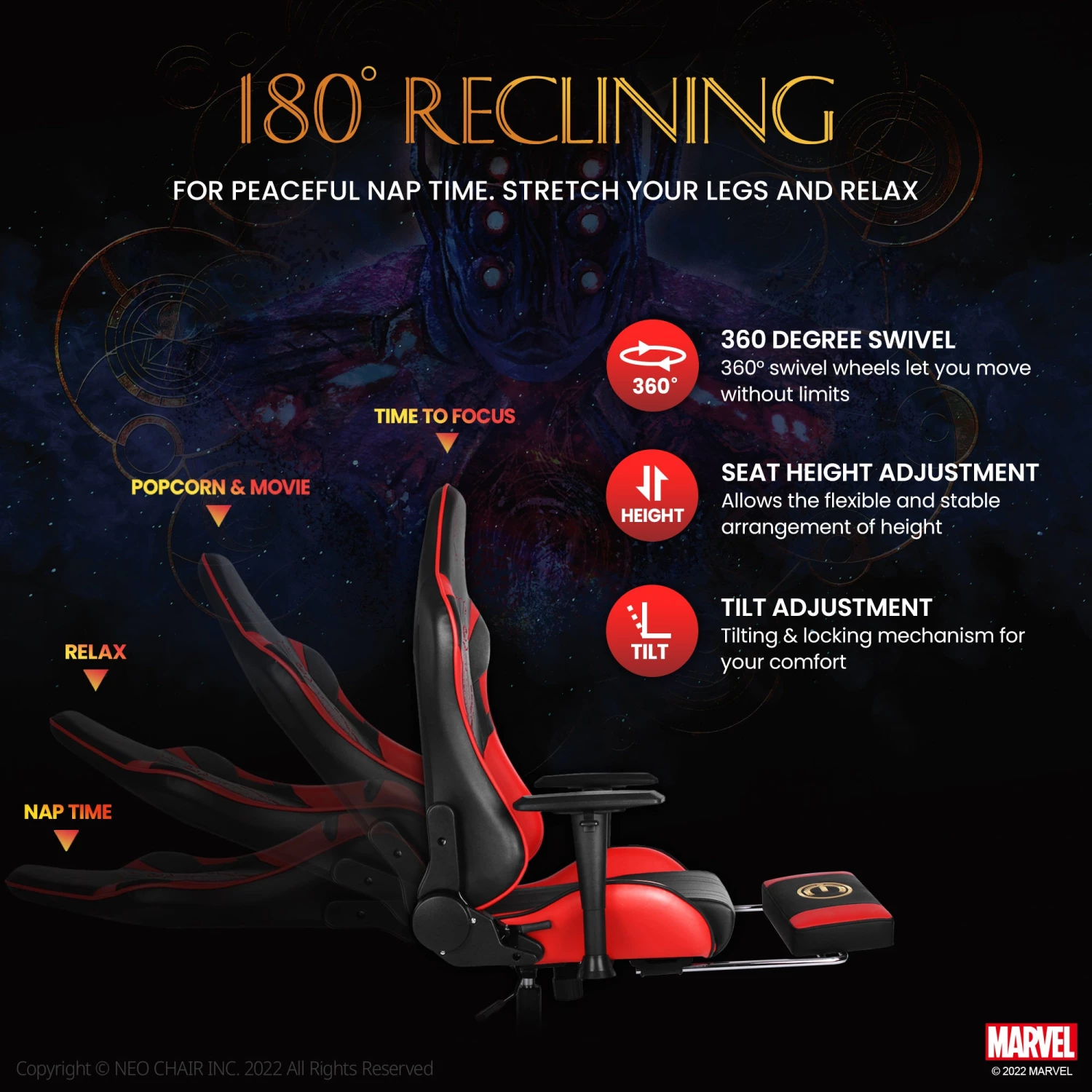 Neo Chair ETERNALS Gaming Chair-Druig R (MV-ETN-DR-R) Marvel Gaming