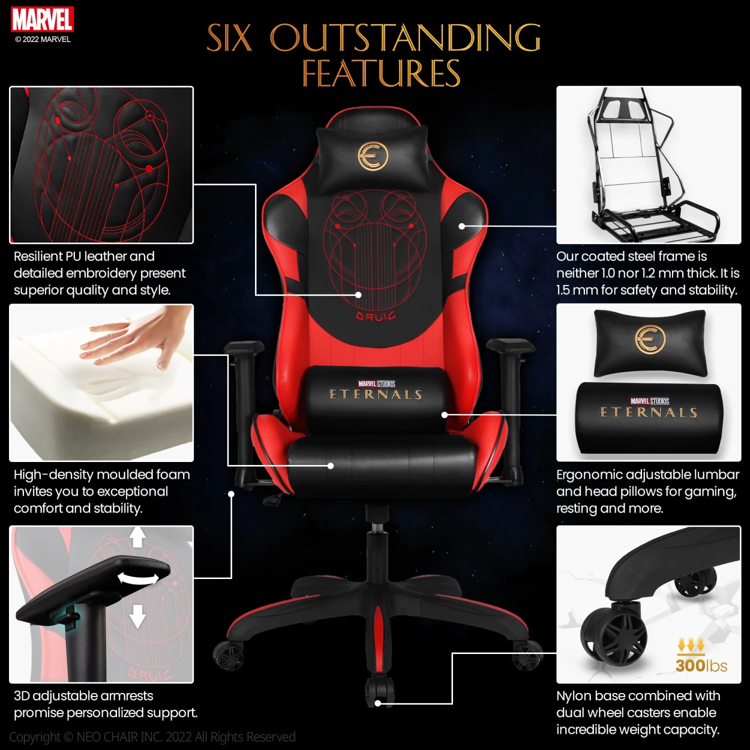 Neo Chair Marvel Gaming ETERNALS Gaming Chair-Druig (MV-ETN-DR)