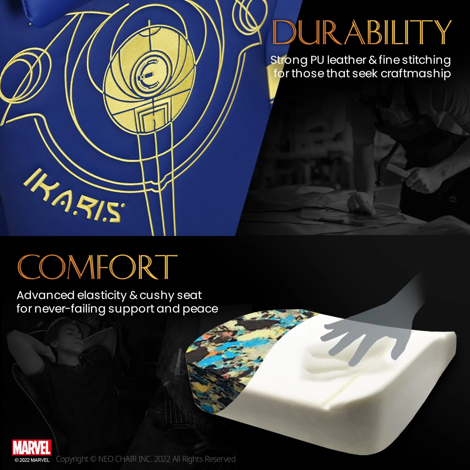 Neo Chair Marvel Gaming ETERNALS Gaming Chair- Ikaris (MV-ETN-IK)