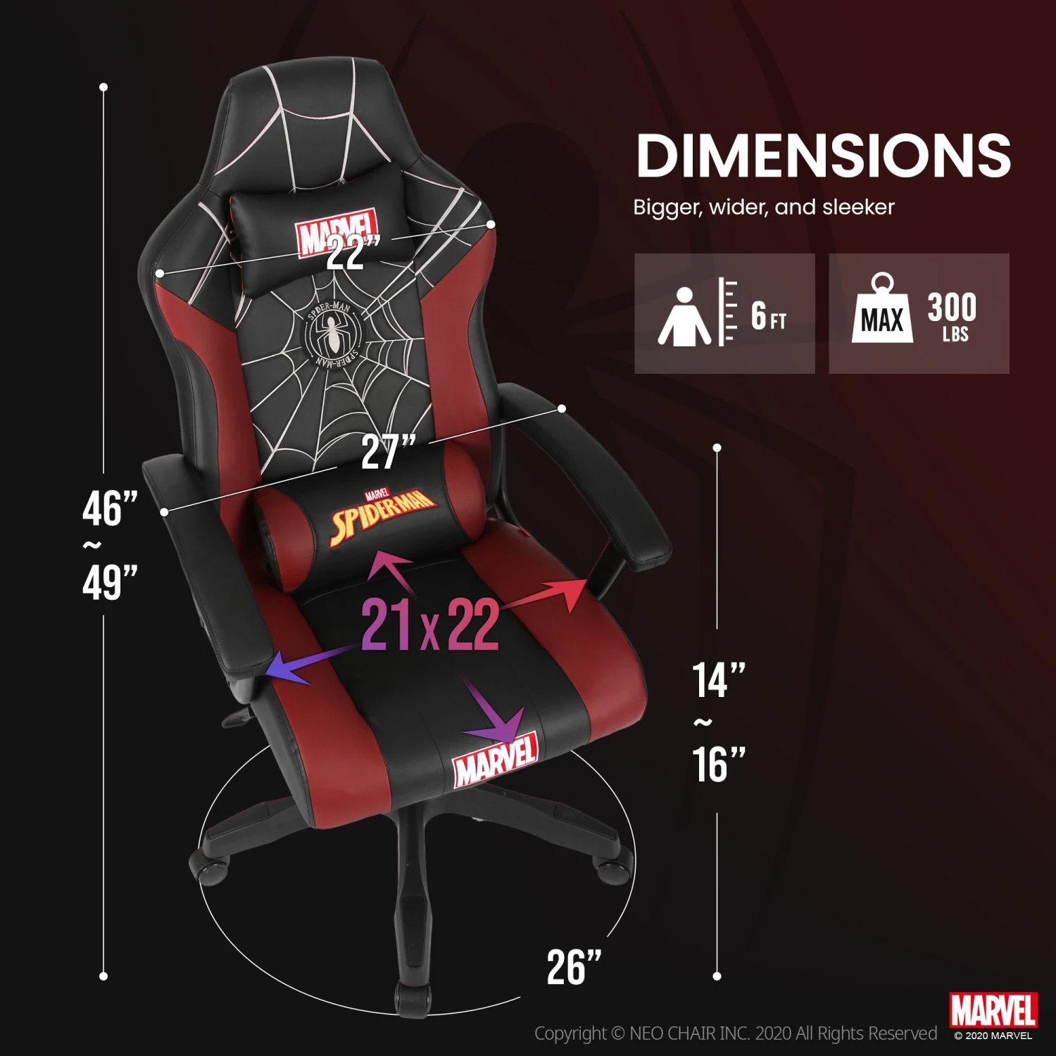 Neo Chair Marvel Gaming SUPREME Spider-Man Edition (MV-CRC-SM)