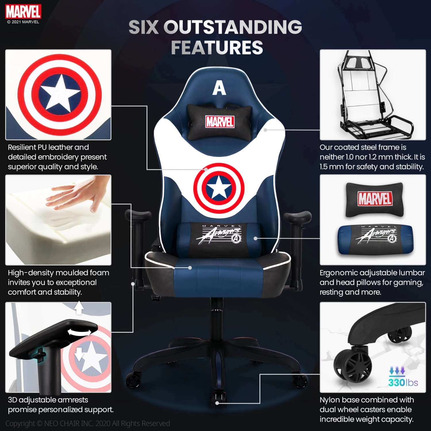 Neo Chair ULTIMATE Captain America Edition (MV-RAP-CA)