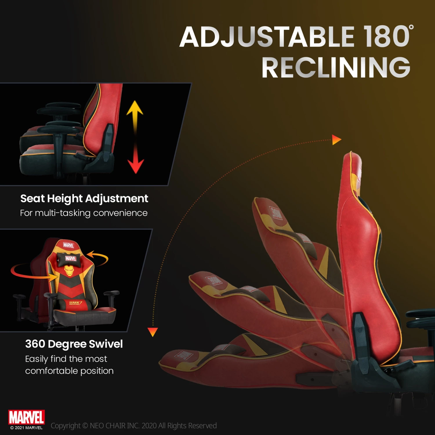 Neo Chair ULTIMATE Iron Man Edition (MV-RAP-IM) Marvel Gaming